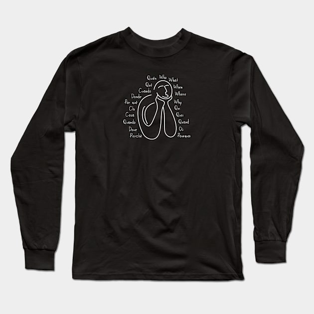 Thinking about the existential questions of life Long Sleeve T-Shirt by jazzworldquest